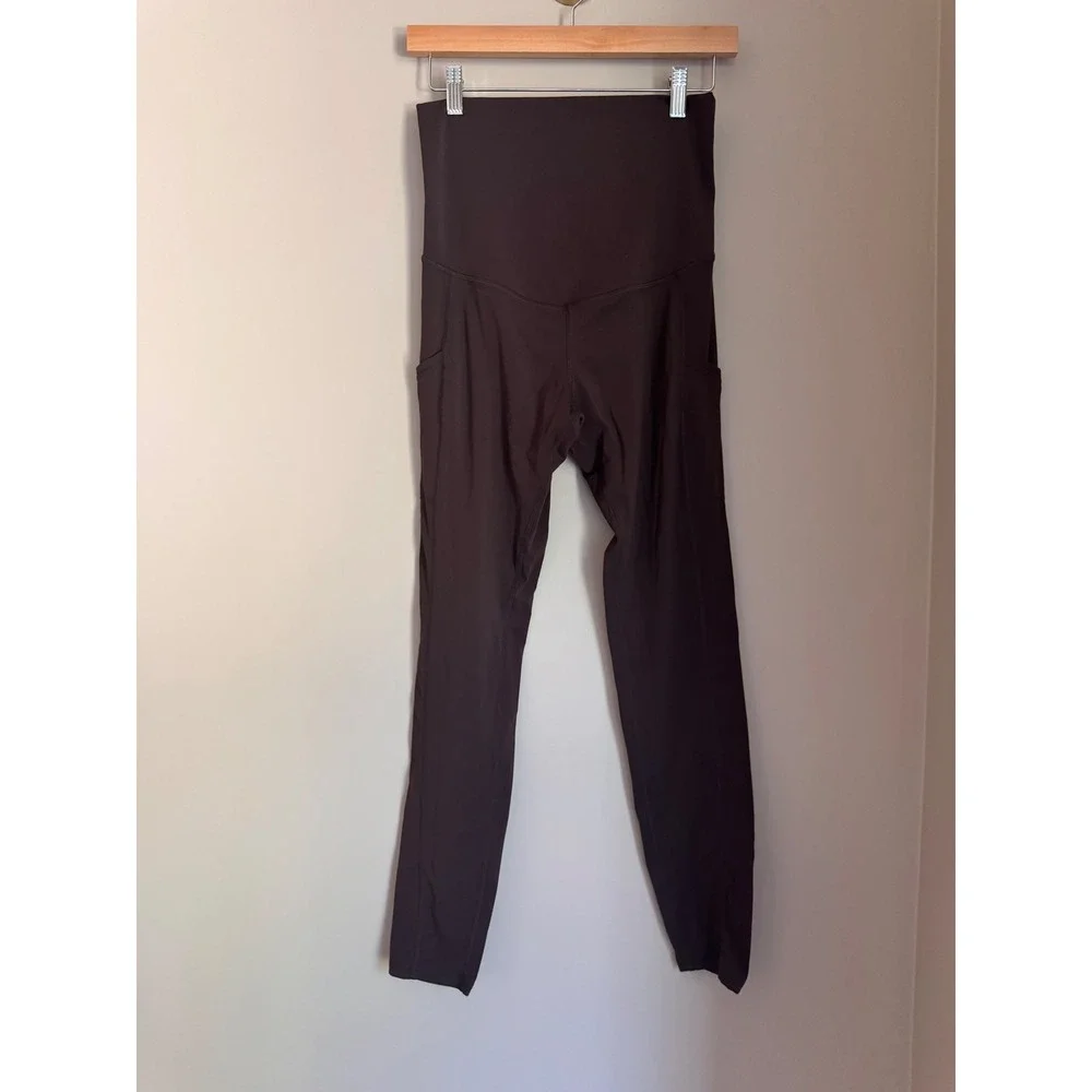 Quince Ultra-Form Maternity Pocket Leggings Espresso Brown Size M 28